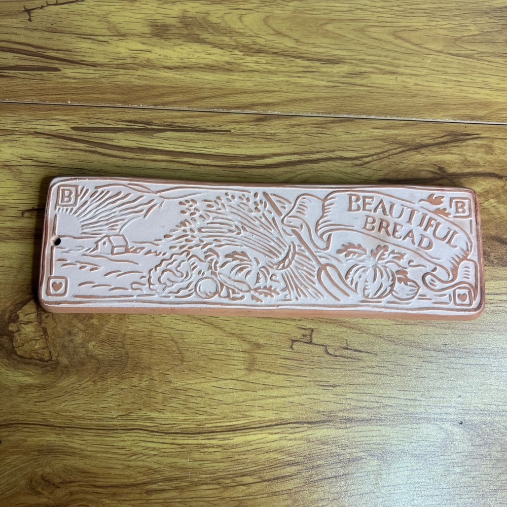 Vtg Hill‎ Design Inc Bread Warmer Stone Terracotta Rectangle Cottage Rustic